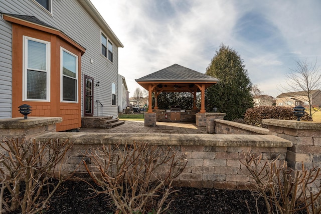 exterior space featuring a gazebo