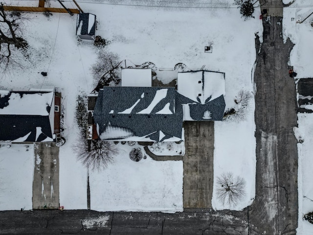 view of snowy aerial view