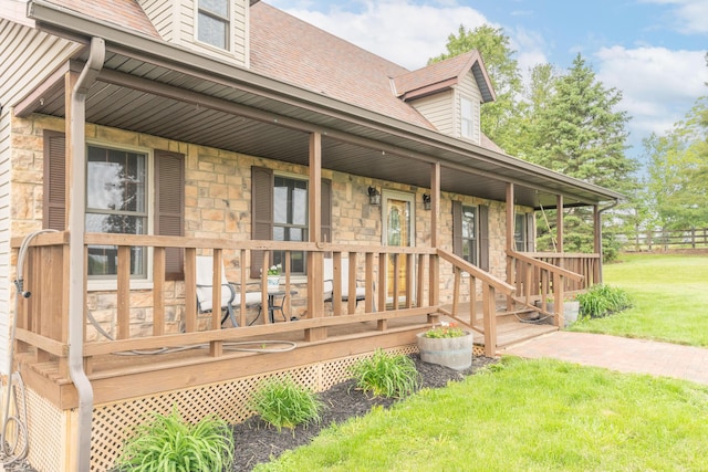 9162 Township Road 169 N, West Liberty, OH 43357 - wooden porch featuring a yard