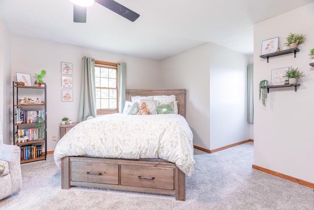 9162 Township Road 169 N, West Liberty, OH 43357 - bedroom featuring carpet flooring, baseboards, and ceiling fan