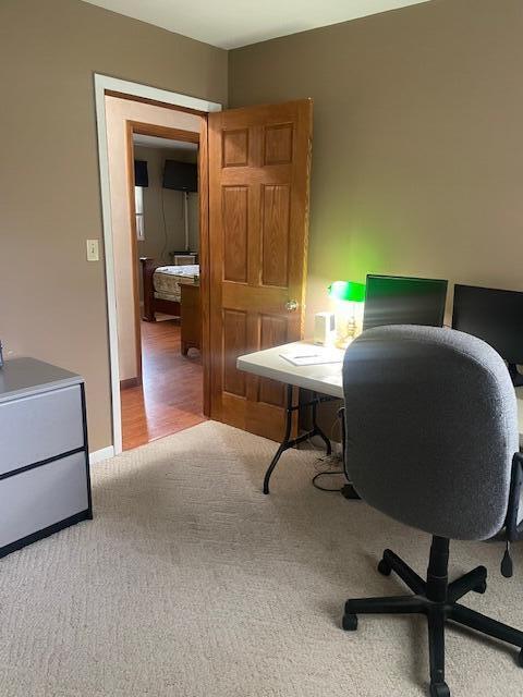 office space with carpet floors