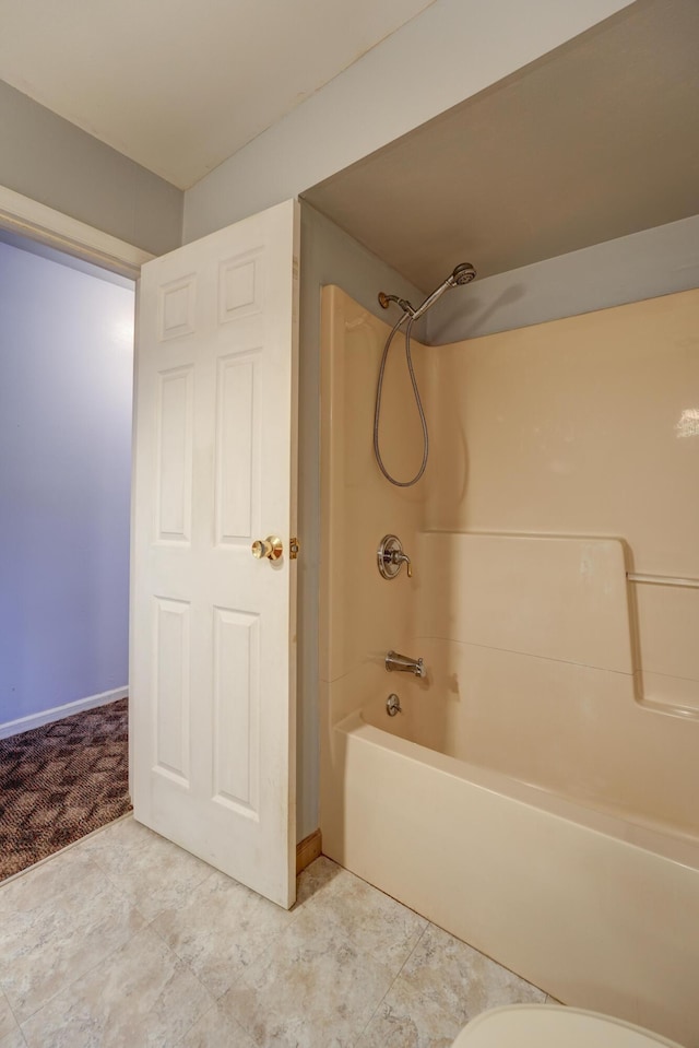 full bath featuring shower / bathing tub combination