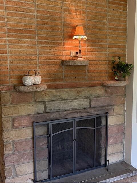 1401 E Home Rd, Springfield, OH 45503 - detailed view of a brick fireplace