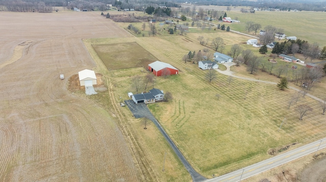 aerial view with a rural view