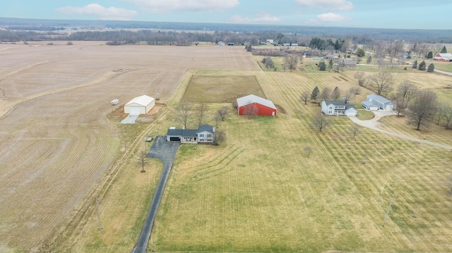 aerial view featuring a rural view