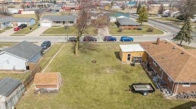 drone / aerial view with a residential view