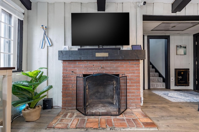 11181 Elm St, Lakeview, OH 43331 - detailed view of wood finished floors and a fireplace