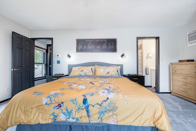 11181 Elm St, Lakeview, OH 43331 - bedroom featuring carpet floors, a wall unit AC, and ensuite bathroom