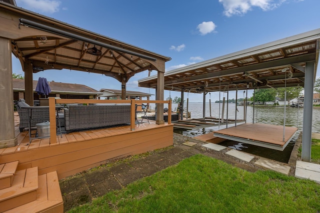 11181 Elm St, Lakeview, OH 43331 - dock with a water view, a gazebo, and boat lift