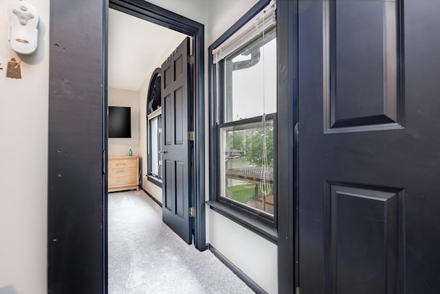 11181 Elm St, Lakeview, OH 43331 - corridor featuring baseboards and light carpet
