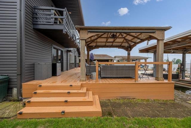 11181 Elm St, Lakeview, OH 43331 - wooden deck with a gazebo