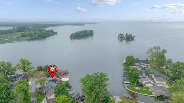 11181 Elm St, Lakeview, OH 43331 - aerial perspective of suburban area with a large body of water