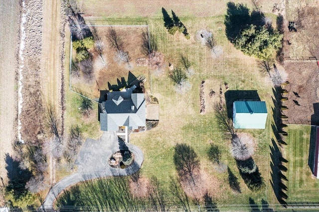 drone / aerial view featuring a rural view