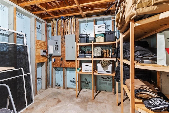 storage area with electric panel