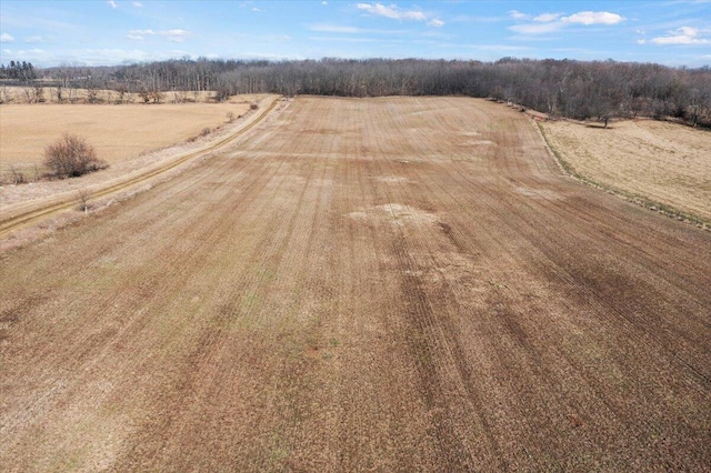 bird's eye view with a rural view