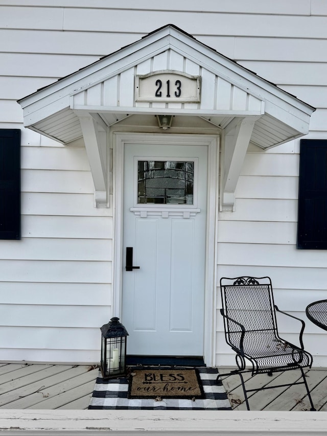 view of doorway to property