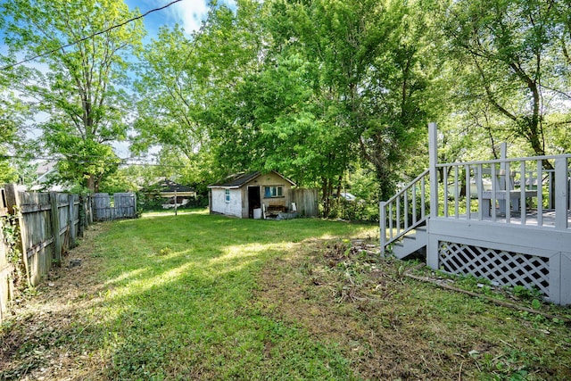 1704 Highland Ave, Springfield, OH 45503 - view of yard featuring an outbuilding and a wooden deck