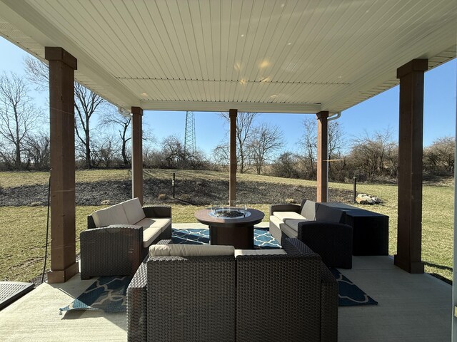 view of patio / terrace with an outdoor hangout area