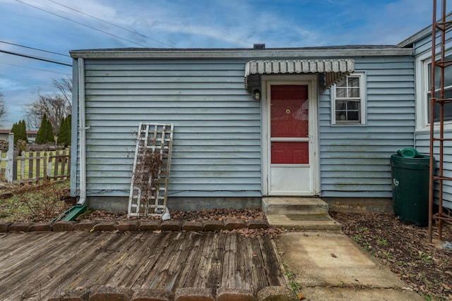 exterior space with a wooden deck