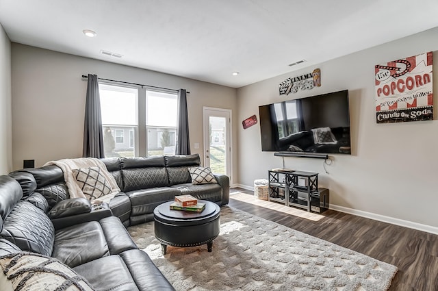 living room featuring hardwood / wood-style flooring