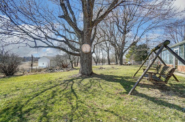 view of yard with fence