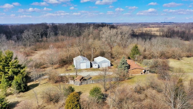 aerial view with a rural view