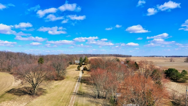 drone / aerial view with a rural view