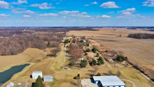 bird's eye view with a rural view