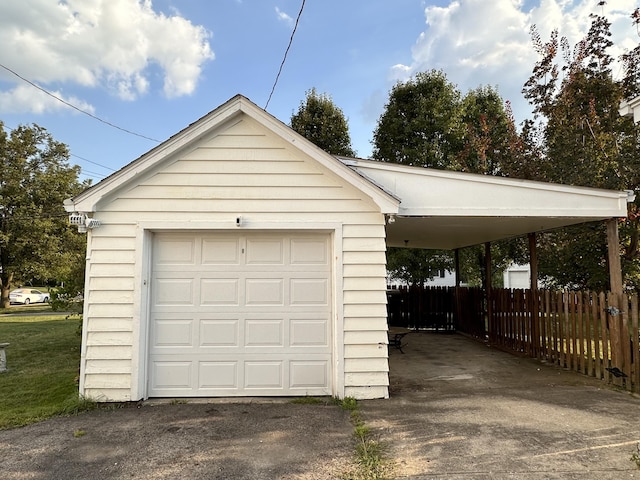 view of garage