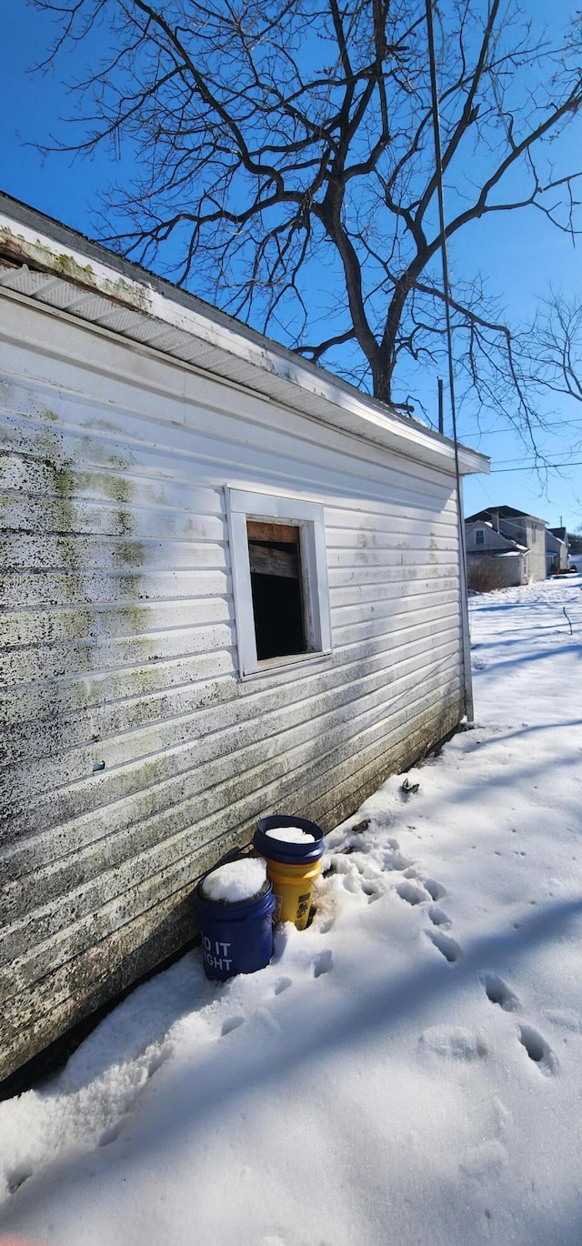 view of snowy exterior