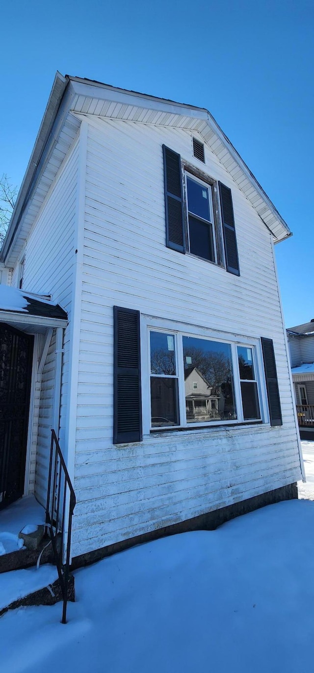 view of snowy exterior