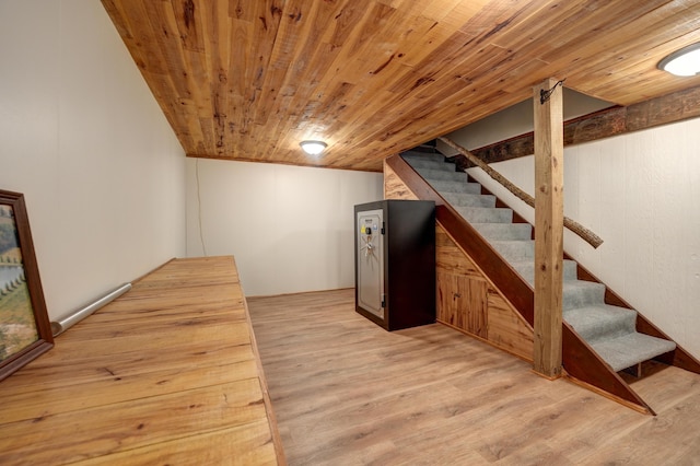 5341 Riffle Rd, Ansonia, OH 45303 - finished basement with wooden ceiling, stairway, and wood finished floors