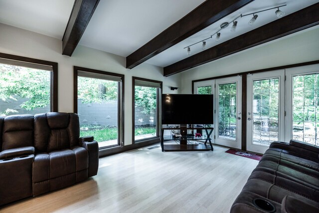 125 Hawthorne Rd, Springfield, OH 45504 - living room with beamed ceiling and wood finished floors
