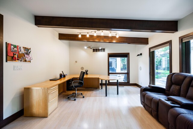 125 Hawthorne Rd, Springfield, OH 45504 - office space featuring light wood-style flooring and beam ceiling