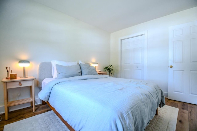 1138 Edgebrook Ave, New Carlisle, OH 45344 - bedroom with lofted ceiling, wood finished floors, and a closet
