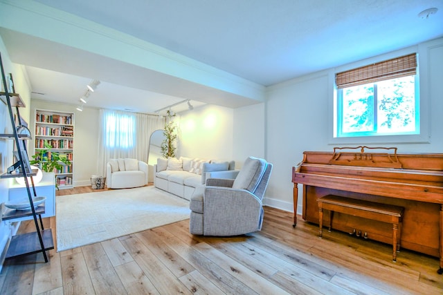 1138 Edgebrook Ave, New Carlisle, OH 45344 - living area with rail lighting and wood-type flooring
