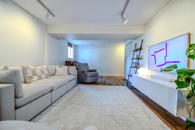 1138 Edgebrook Ave, New Carlisle, OH 45344 - living area featuring track lighting and wood finished floors