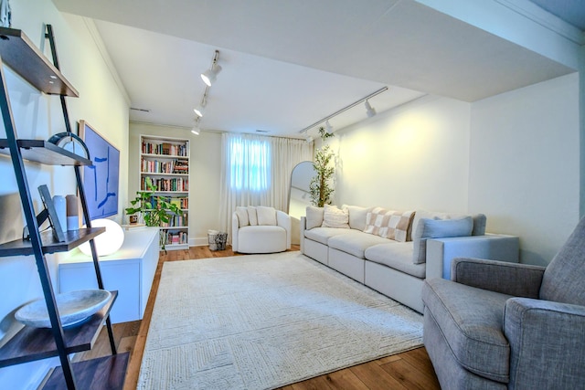 1138 Edgebrook Ave, New Carlisle, OH 45344 - living area featuring rail lighting and wood finished floors