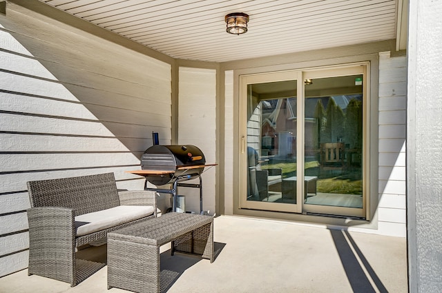 view of patio / terrace featuring a grill