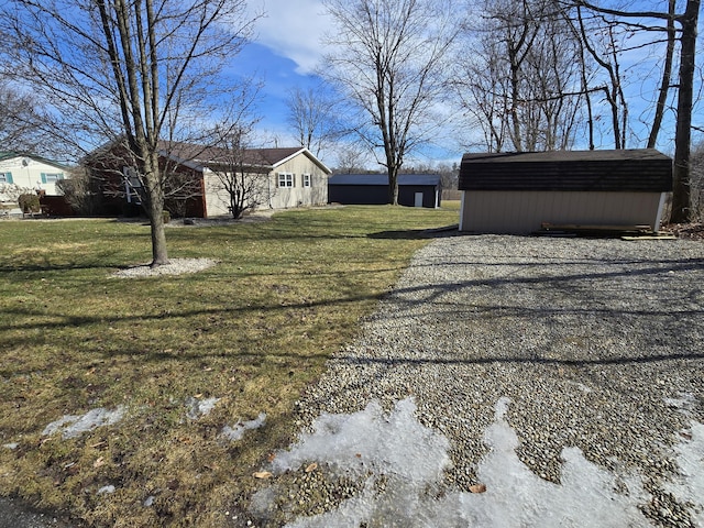 exterior space with an outbuilding