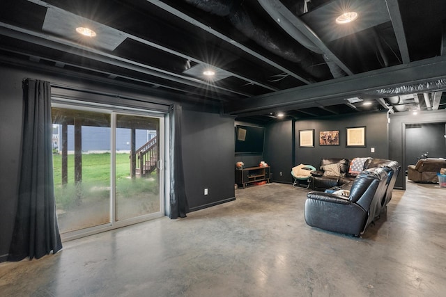 3600 Magnolia Trace Dr, Bellbrook, OH 45305 - living area with concrete floors