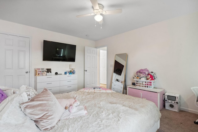 3600 Magnolia Trace Dr, Bellbrook, OH 45305 - carpeted bedroom featuring ceiling fan and baseboards