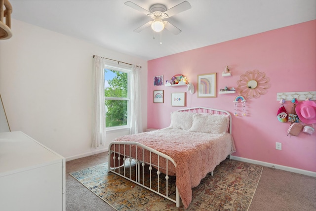 3600 Magnolia Trace Dr, Bellbrook, OH 45305 - bedroom with carpet flooring, baseboards, and a ceiling fan