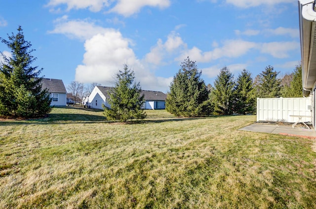 view of yard with fence