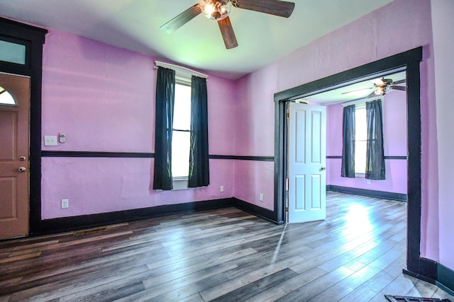 220 Williams St, Troy, OH 45373 - empty room with a ceiling fan and wood finished floors