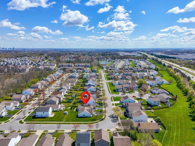 aerial view featuring a residential view