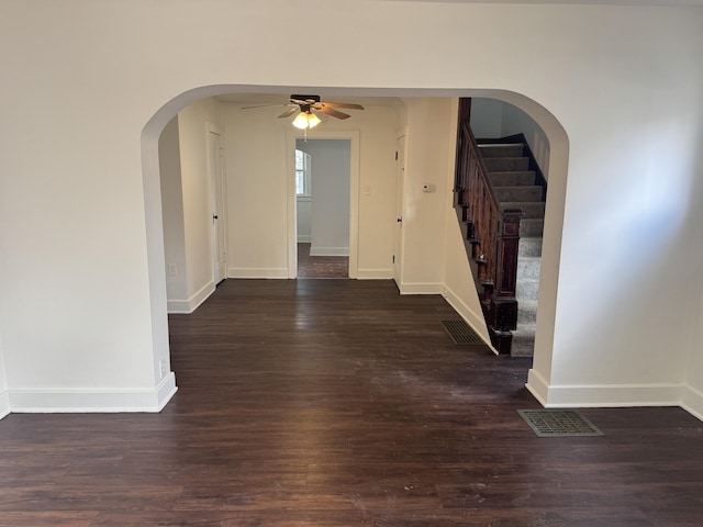 interior space with dark wood-type flooring