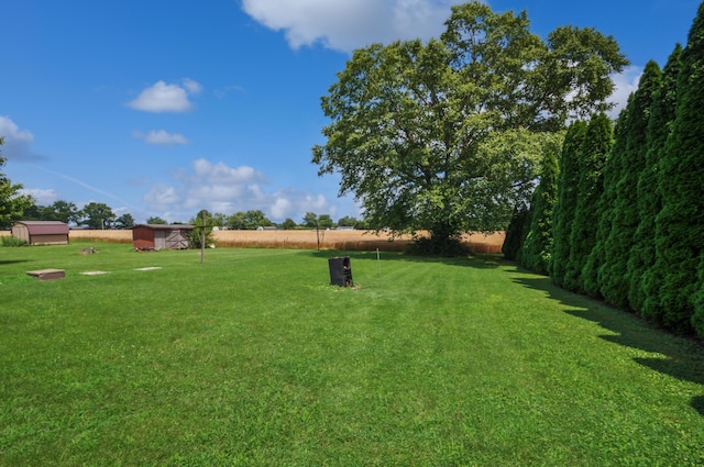 3847 Drew Rd, Arcanum, OH 45304 - view of green lawn featuring a shed