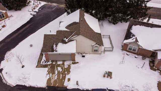 view of snowy aerial view