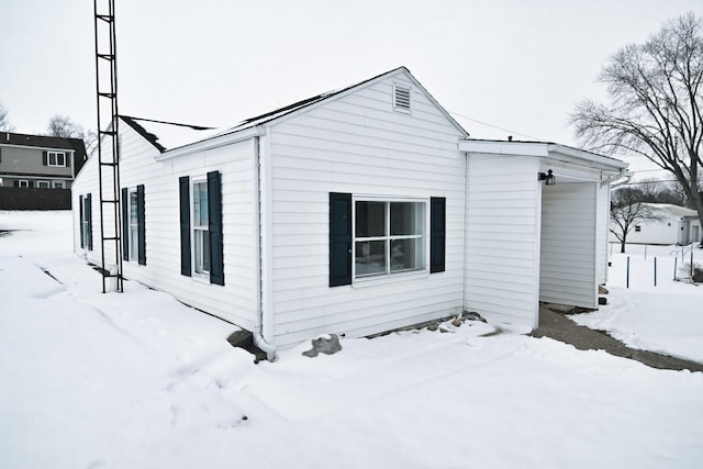 view of snowy exterior